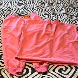 Figs Coral Sleeveless Top and Jogger Set